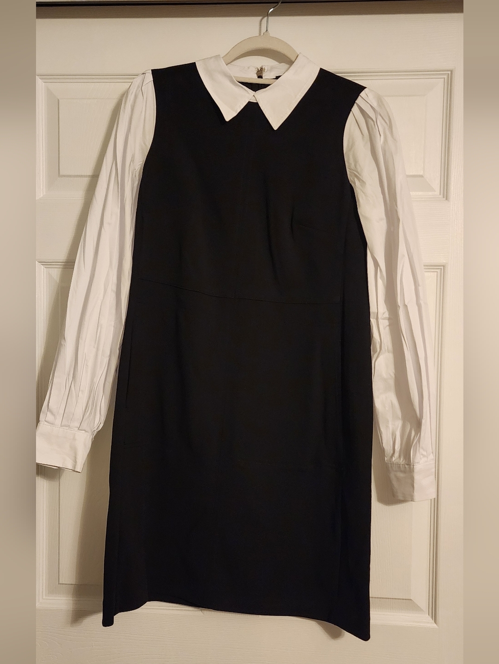 Tommy Hilfiger Black Dress with White Collar and Sleeves